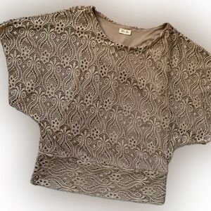 BRITTANY BLACK champagne lace over tank, large